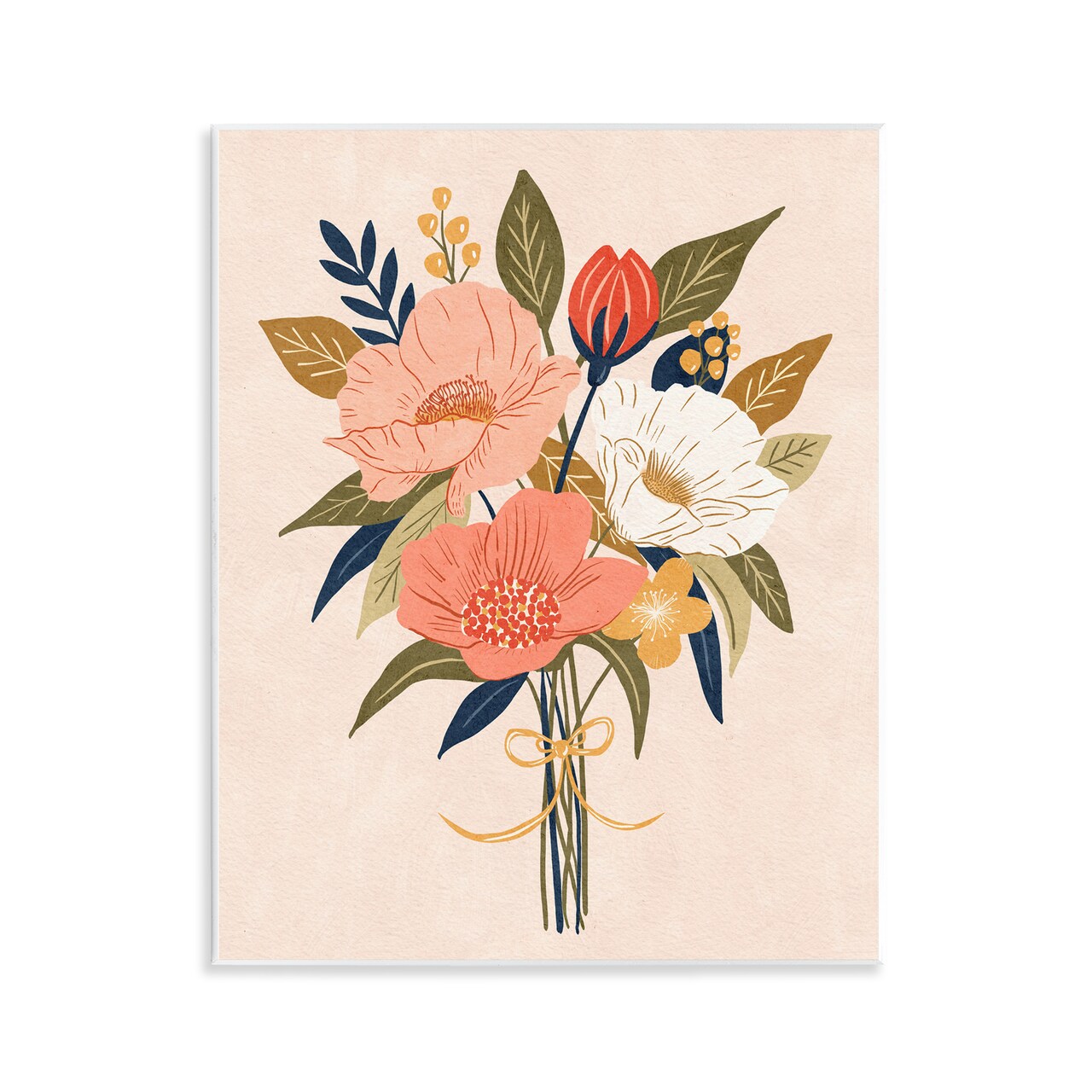 Stupell Industries Peach Floral Bouquet Wall Plaque By Lisa Nohren